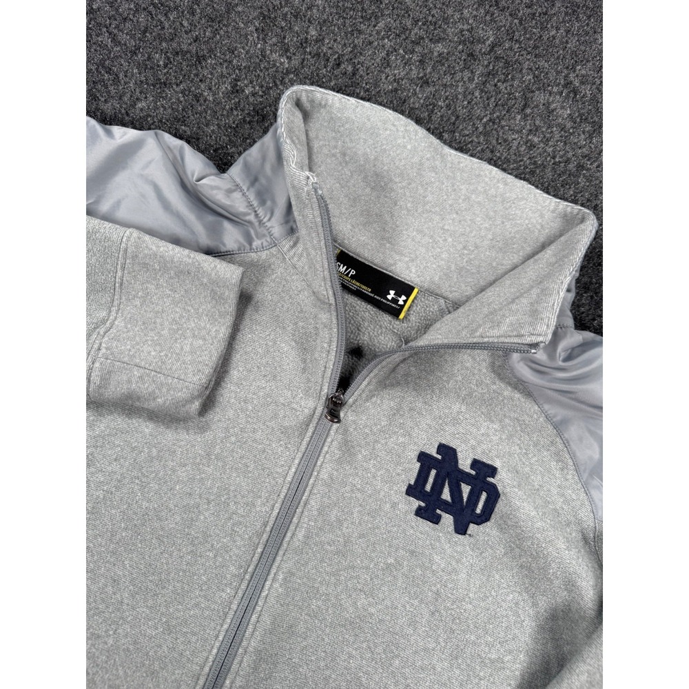 Under Armour Notre Dame Fighting Irish Full Zip Jacket Womens S Gray ColdGear